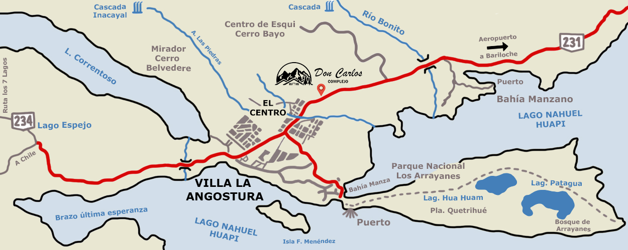 Mapa de Villa La Angostura